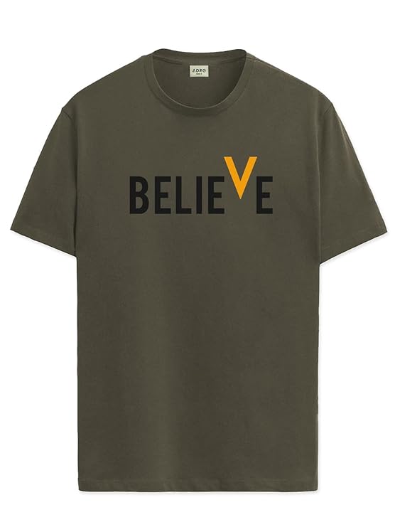 ADRO Men’s 100% Cotton Regular Fit T-Shirt