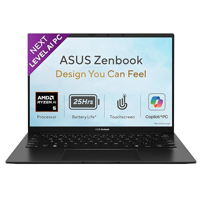ASUS Zenbook 14 (2026), AMD Ryzen AI 5 430, AMD Radeon iGPU, 16GB RAM, 1TB SSD, FHD+, 14″, (35.5 cm), Windows 11, M365 Basic(1 Year)* Office 2024, Jade Black, 1.28 kg, UM3406GA-QL119WS, Co-Pilot+ PC