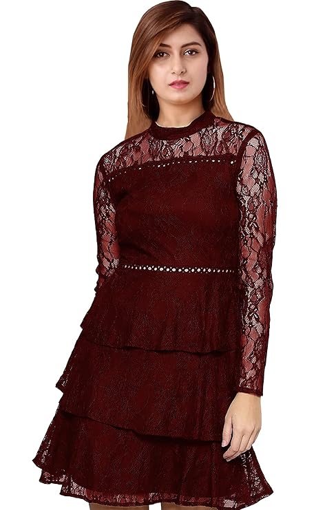 FELLAMO Girls Flora Net lace A-line Dress-26